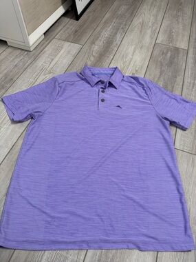 Tommy Bahama Men’s Purple Heather Polo Shirt - Performance Short Sleeve